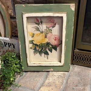 Framed Vintage Rose Print